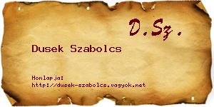 Dusek Szabolcs névjegykártya